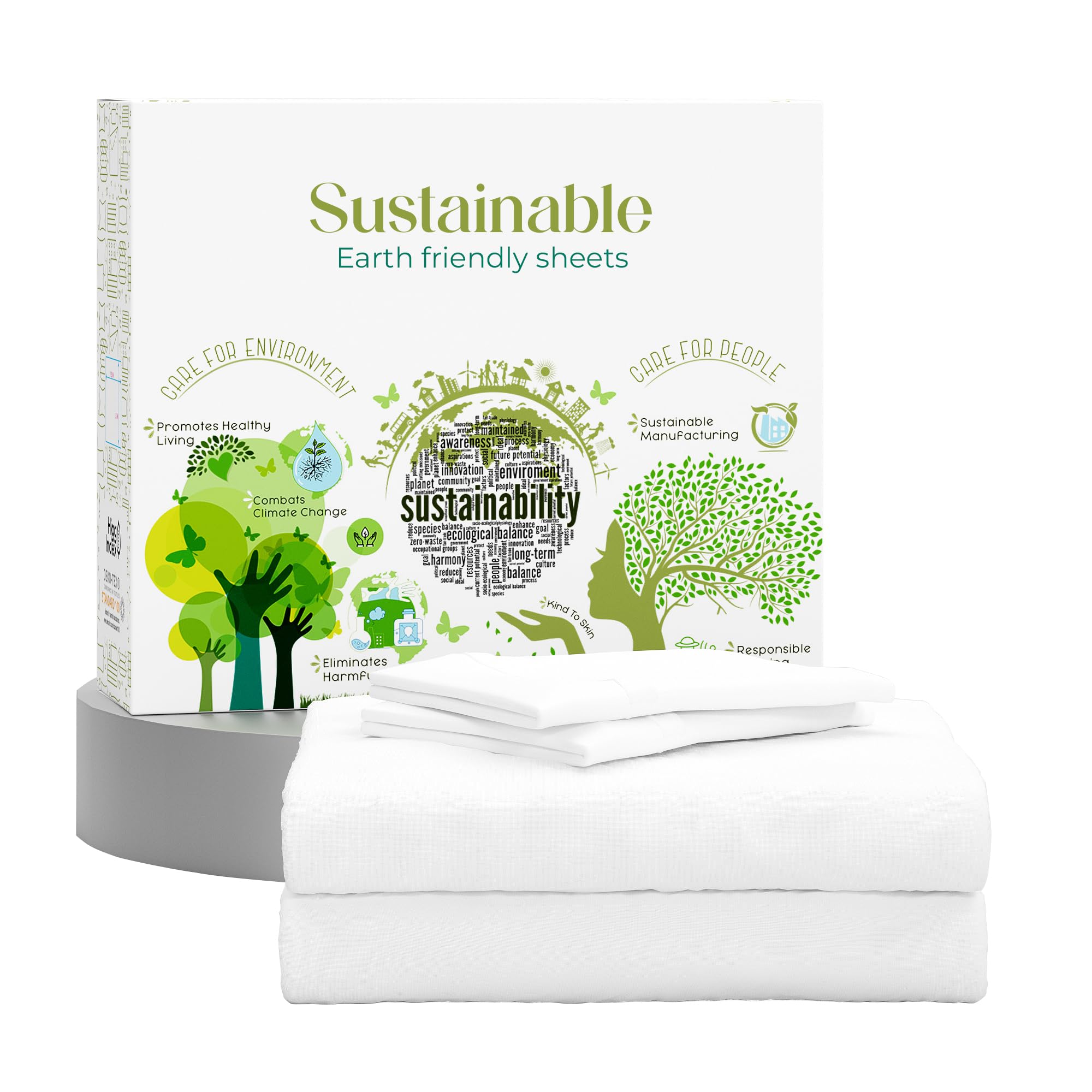 Purity Home 100% Cotton Sheets, Arctic White Queen Bed, 400 Thread Count Percale Weave Cooling Sheets, Arctic White Queen Bed Sh