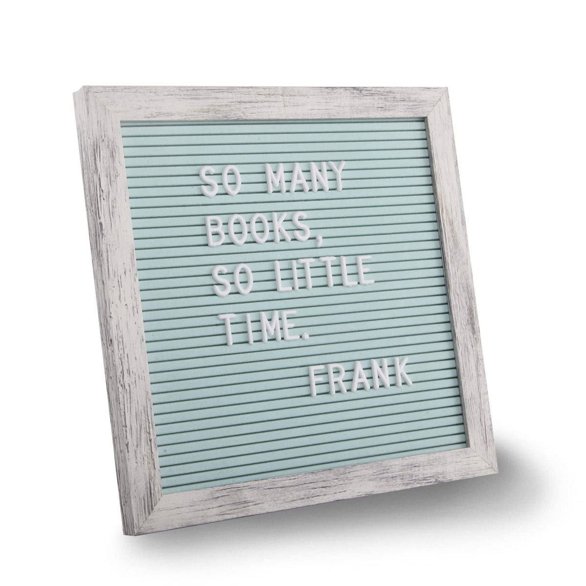 Changeable Felt Letter Board 25X25Cm, Turquoise Felt With Rustic Frame, 317 Letters, Symbols & Emojis - Ideal For Home, Office,