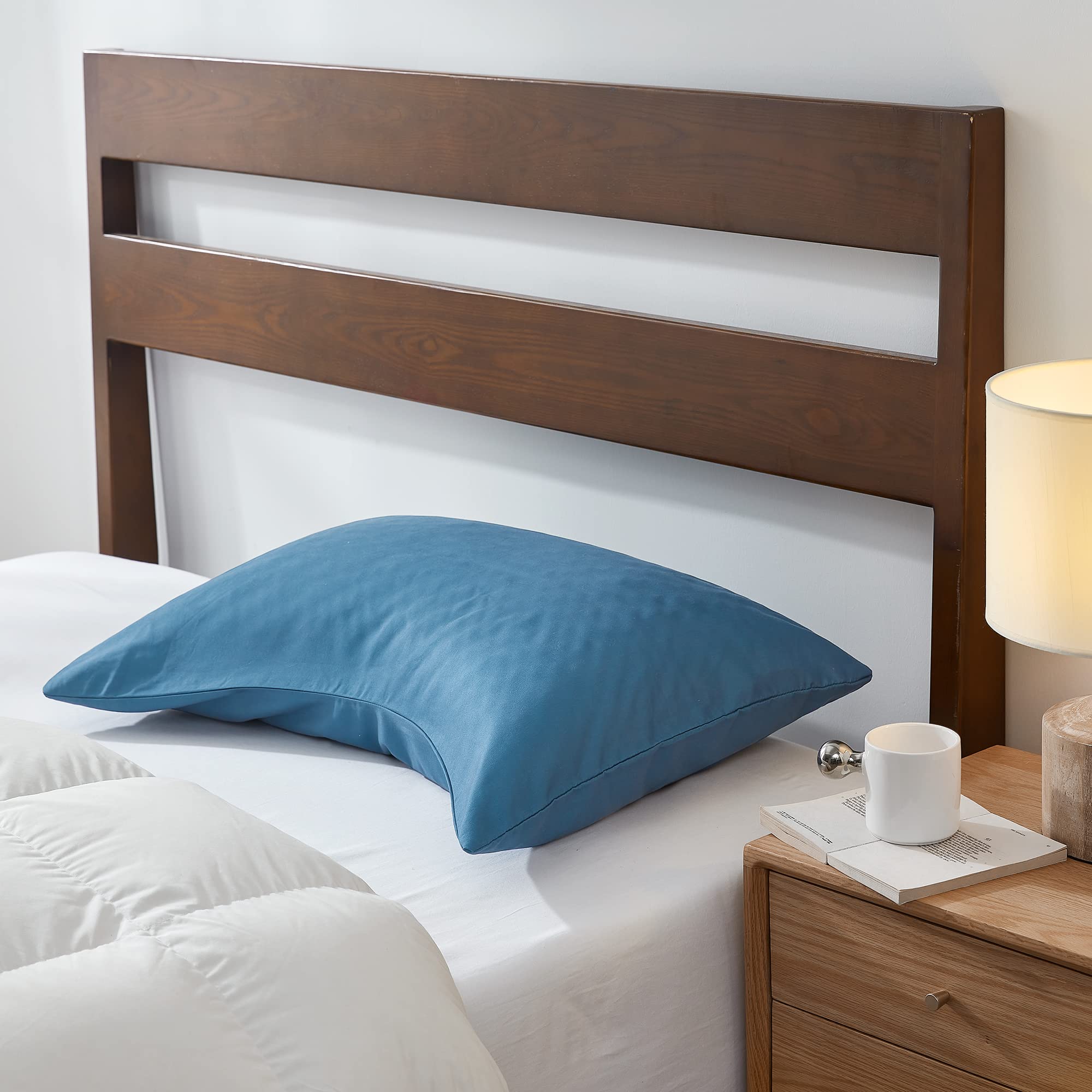 Sidney Sleep Curved Pillow Covers - Full Length Zipper Closure - Premium Soft Brushed Microfiber - 20 X 36 Inches - Fits Curved