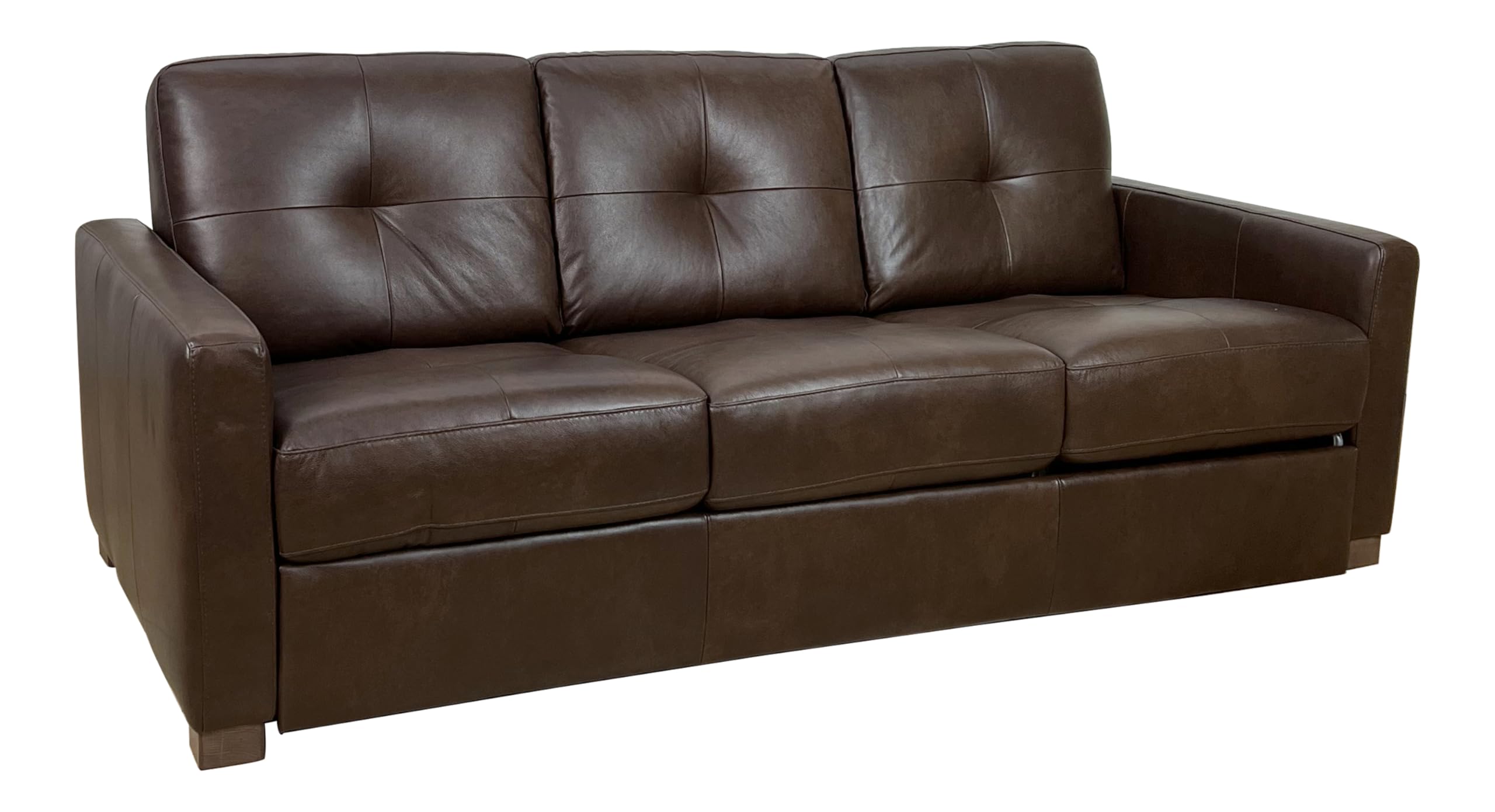 Acme Noci Upholstery Tufted Cushion Back Sleeper Sofa in Brown Leather