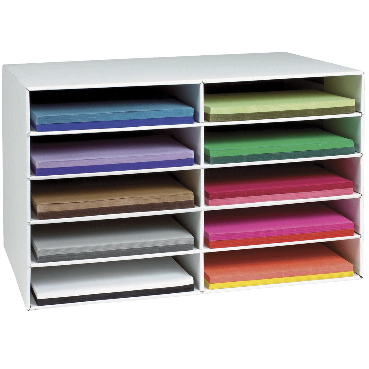 Pacon Construction Paper Storage Unit, 10 Slots, 16-7/8 X 18-1/2 X 26-7/8 Inches