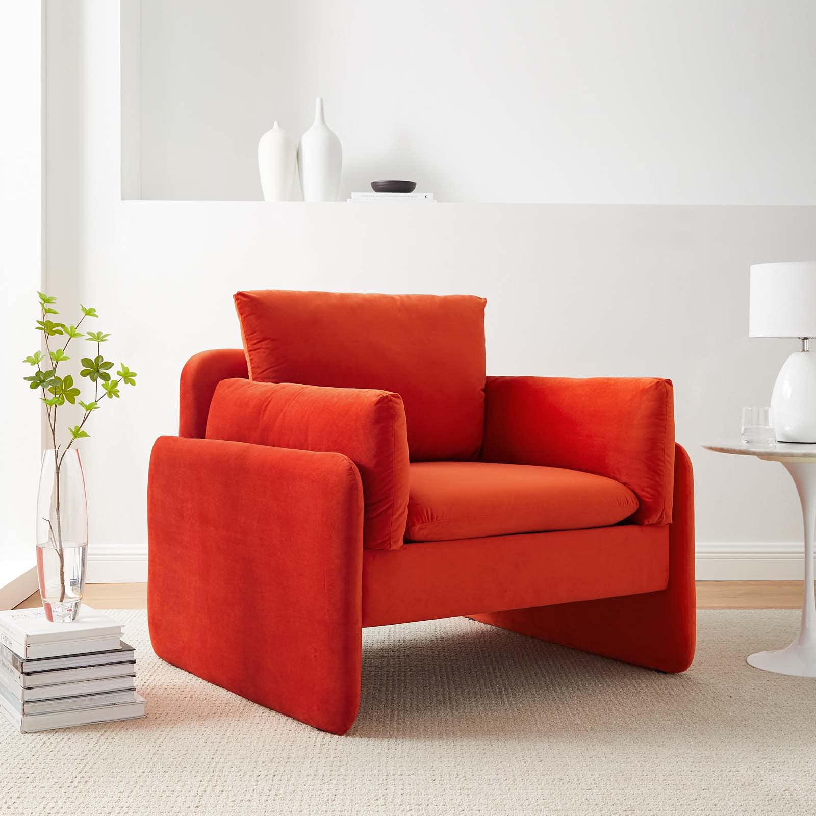 Modway Indicate Performance Velvet, Armchair, Orange