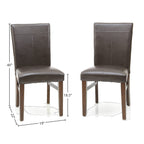 Intercon Furniture Kona PU and Wood Parson's Side Chair in Brown (Set of 2)