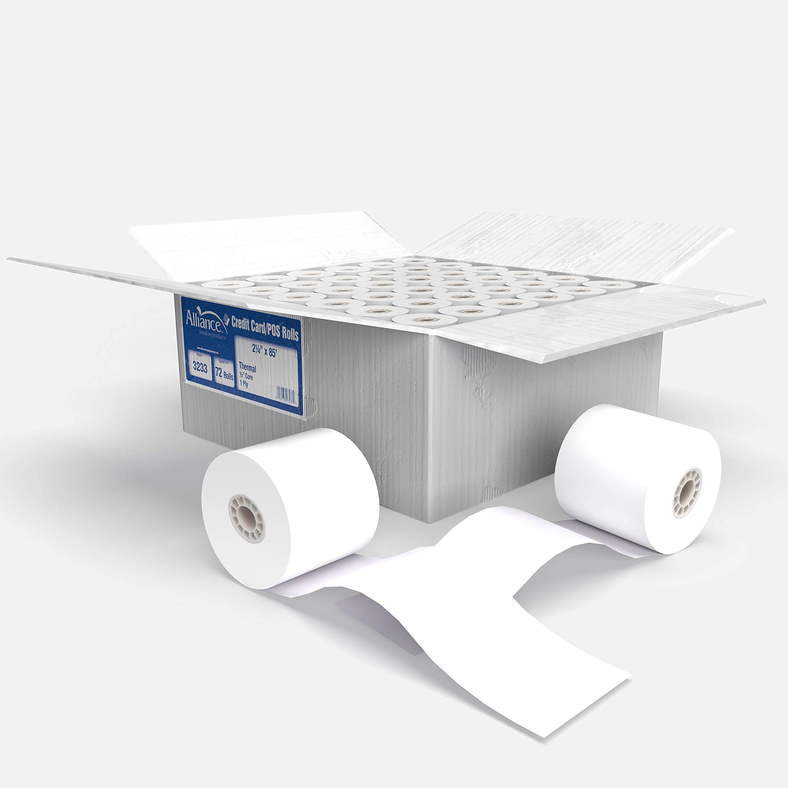 Thermal Paper Receipt Rolls, 48 Gram Weight, Bpa Free, Grade A, Pure 85 White Paper, Unique Thermal Coating (2-1/4' X 85' (72 R