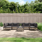 vidaXL 8 Piece Patio Lounge Set - Poly Rattan Furniture Set with Cushions - Anthracite - Weather-Resistant, Sturdy Steel Frame, Versatile & Modular Design