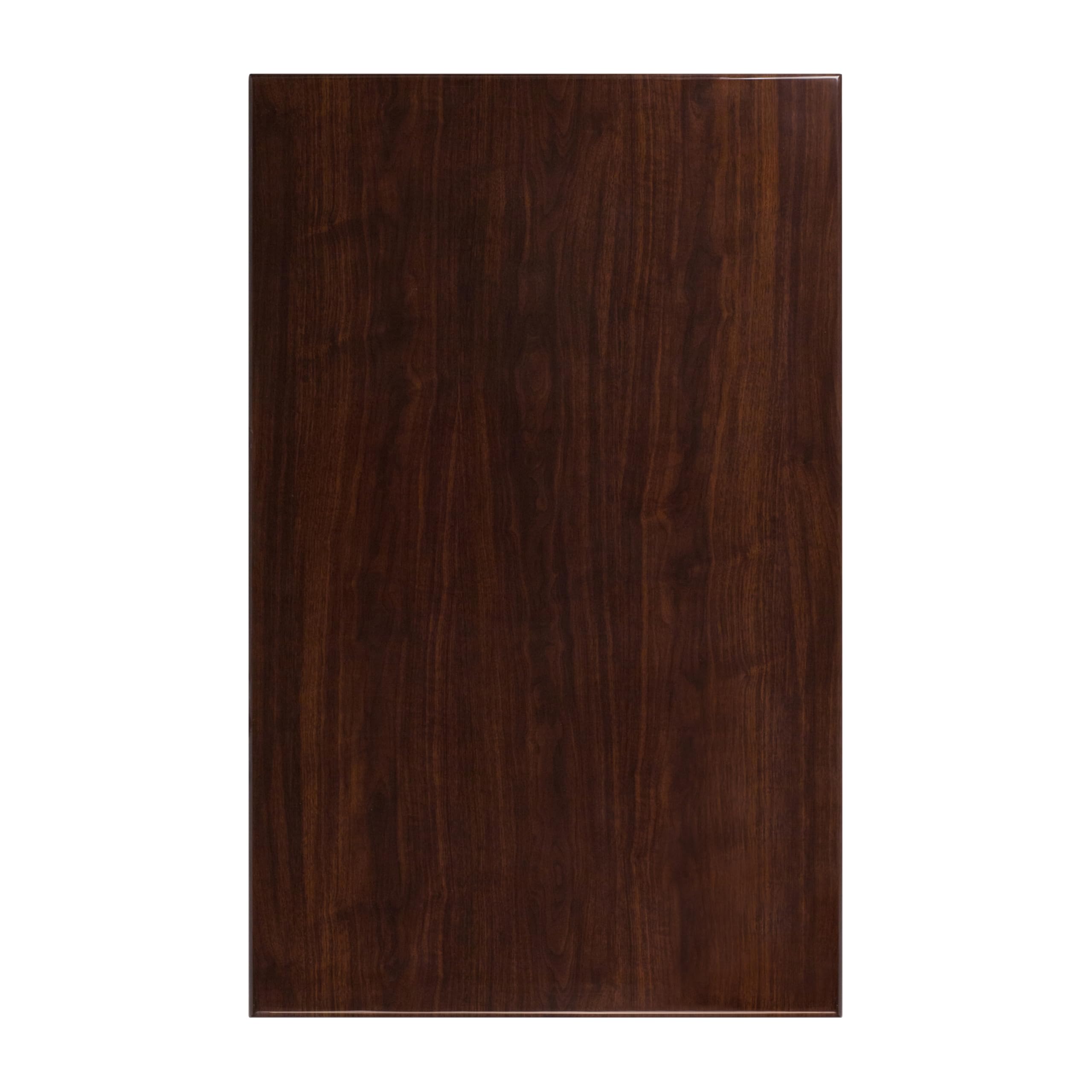Flash Furniture Glenbrook 30&quot; X 48&quot; Rectangular High-Gloss Walnut Resin Table Top With 2&quot; Thick Edge