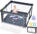 INFANS Baby Playpen, 50x50 Foldable Large Playard for Toddlers With Gate, Soft Visible Mesh, Indoor Outdoor Kids Activity Ce