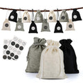 Naler 24 Pieces Christmas Advent Calendar Burlap Bags 2024, 24 Days Countdown Calendar Burlap Gift Bags for DIY Xmas Christmas H