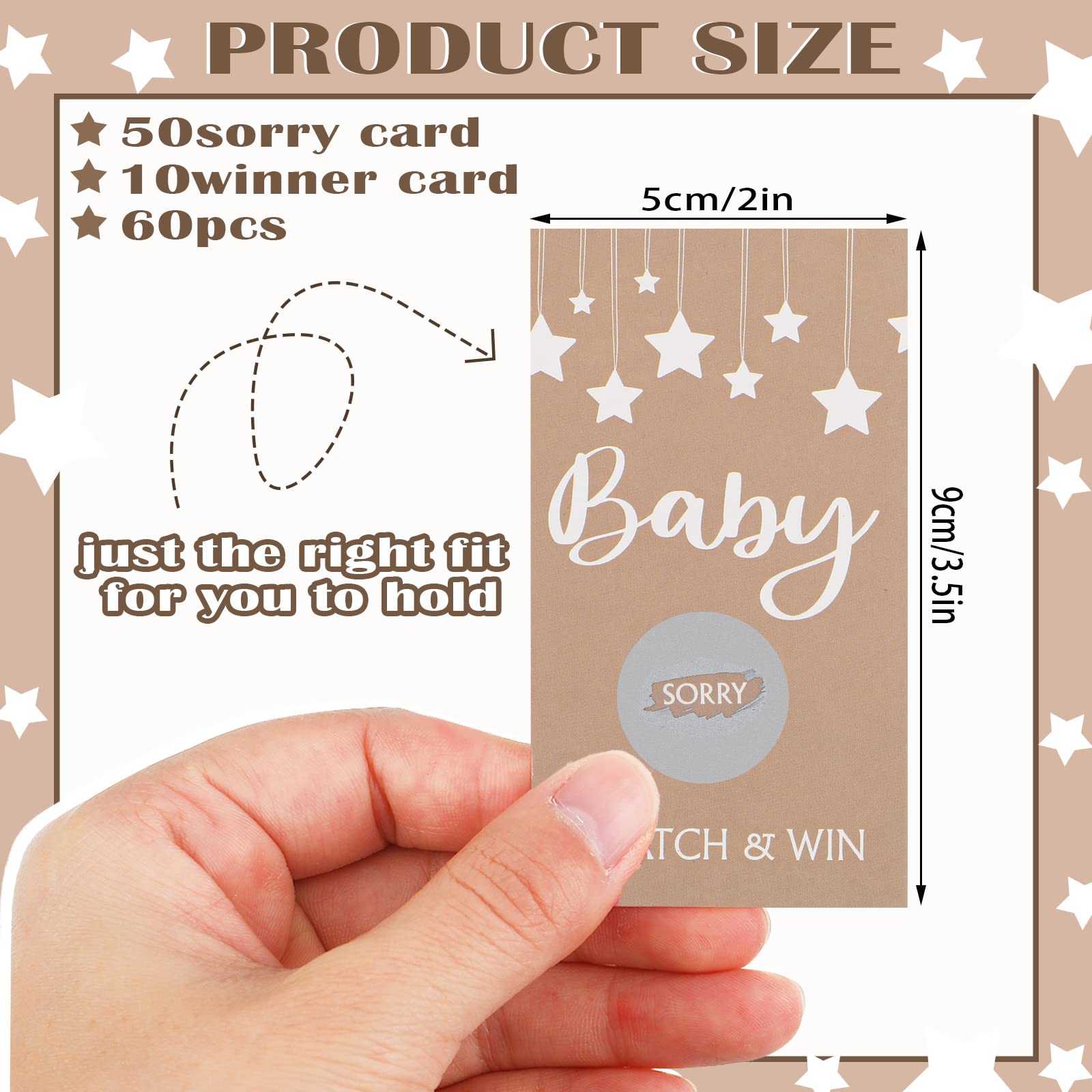 60 Pcs Baby Shower Games Rustic Baby Shower Scratch Off Cards Baby Shower Raffle Ticket For Baby Shower Party Games Activity Sup