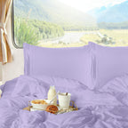Nestl Lavender Rv Queen Sheets – Super Soft Rv Short Queen Sheets For Rv Camper, 4 Piece 1800 Microfiber Fitted Rv Sheets, Double Brushed Rv Bed Sheets Set, Camper Sheets And Pillowcases