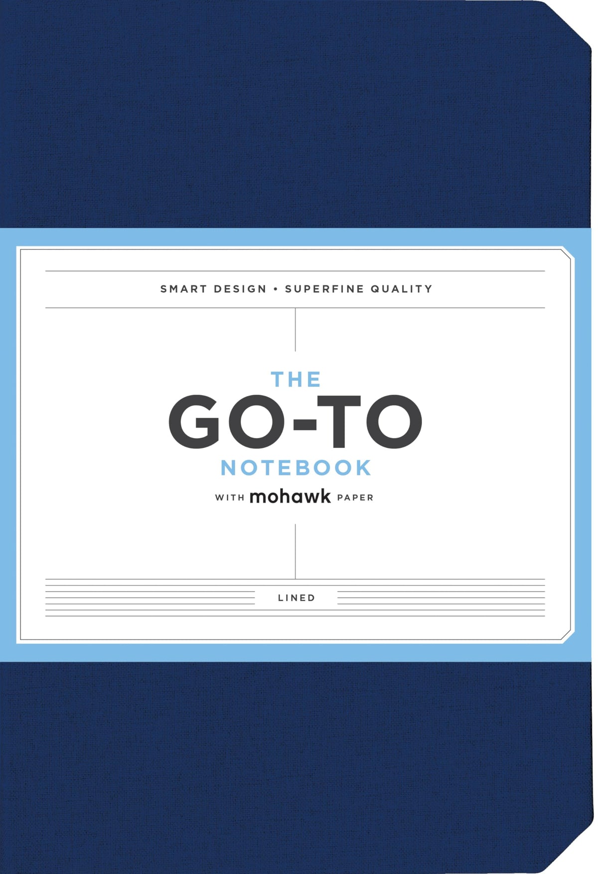Go-To Notebook With Mohawk Paper, Midnight Blue Lined (Simple Lined Page Notebook, Lay Flat Productivity Journal)