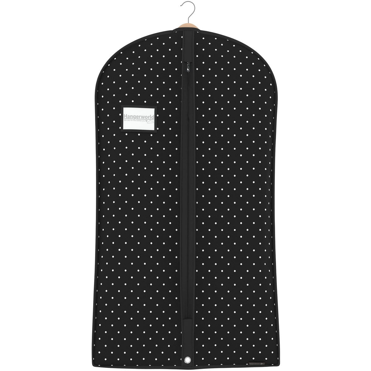 Hangerworld Breathable Garment Bag 100 cm Black White Polka Dot Clothes Cover