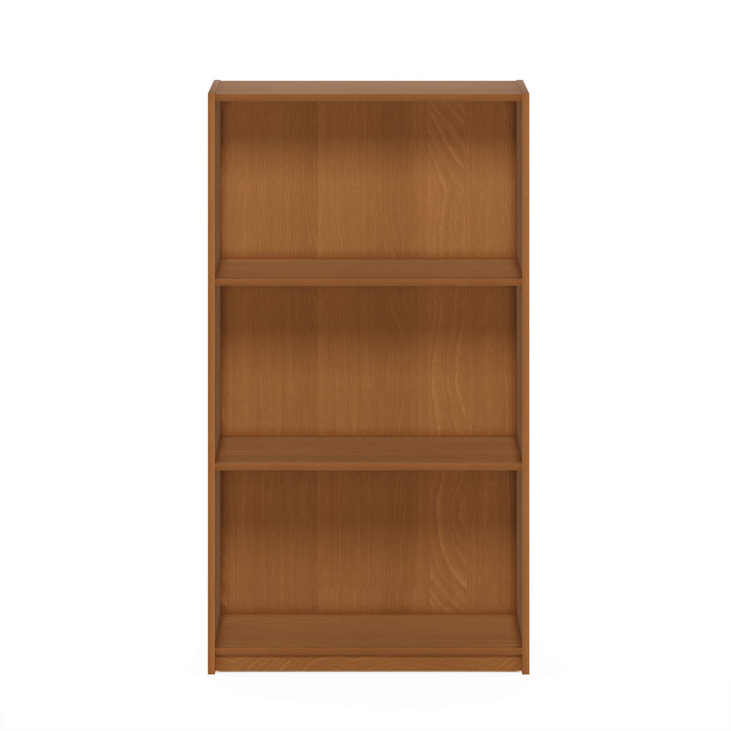 Furinno Basic 3-Tier Bookcase Storage Shelves, Light Cherry