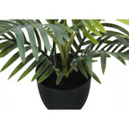 Monarch Specialties I 9501 Artificial Plant, 20' Tall, Palm, Indoor, Faux, Fake, Table, Greenery, Potted, Real Touch, Decorative, Green Leaves, Black Pot