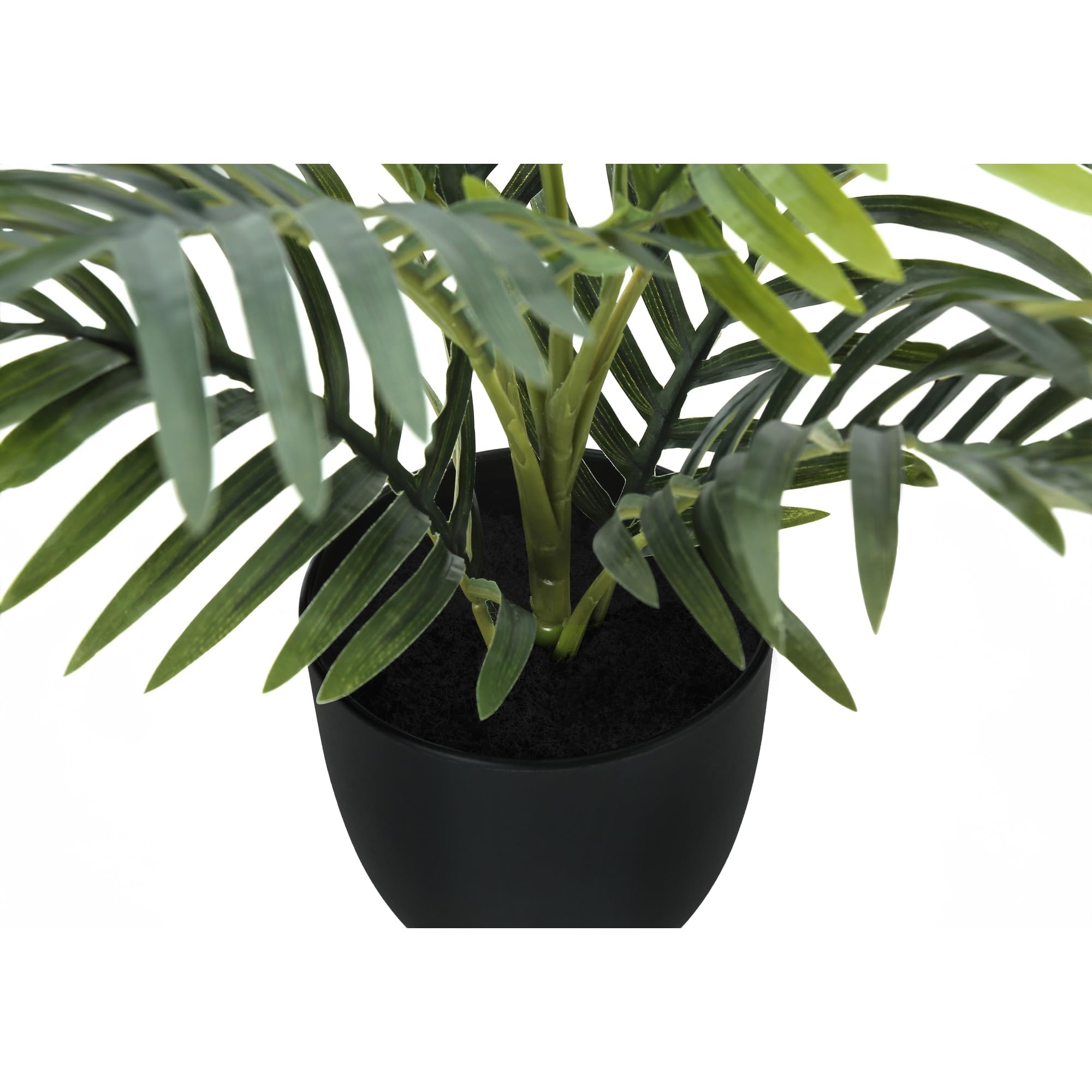 Monarch Specialties I 9501 Artificial Plant, 20' Tall, Palm, Indoor, Faux, Fake, Table, Greenery, Potted, Real Touch, Decorative, Green Leaves, Black Pot
