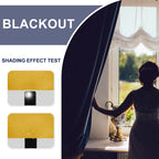 Jiuzhen Blackout Curtains For Bedroom - Thermal Insulated Room Darkening Rod Pocket Curtains For Living Room, Set Of 2 Panels With Tiebacks, 38 X 63 Inch Length, Mustard Yellow