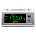 SHARP Alarm Clock for Bedrooms, Super Fast USB-C Charging and Fast 2 Amp USB Charging, 2 Alarms, 3-Step Dimmer, Snooze, Easy to 