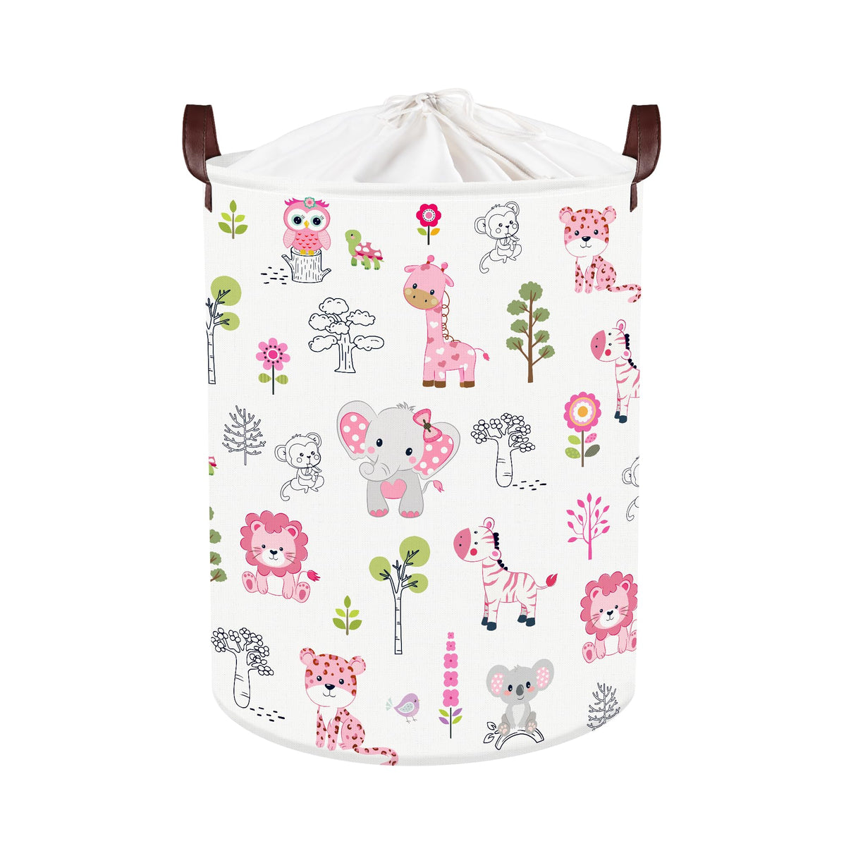 Clastyle Large Woodland Animal Baby Shower Bakset Pink Book Gift Bin, 45L
