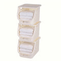 IRIS USA Laundry Basket Hamper, 40L  3 Pack, Sorter Bin with Lids, White