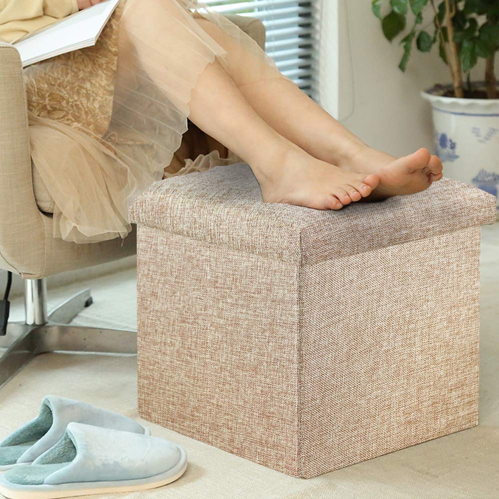 Abtrix With Ab Foldable Storage Footrest Clutter Toys Collection Box Coffee Table Ottoman, Versatile SpaceSaving Closet Cover, 
