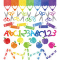 Whaline 69Ft Back To School Bulletin Board Borders Colorful Pencil Apple Crayon Trim Border Bulletin Board Stickers Self-Adhesiv