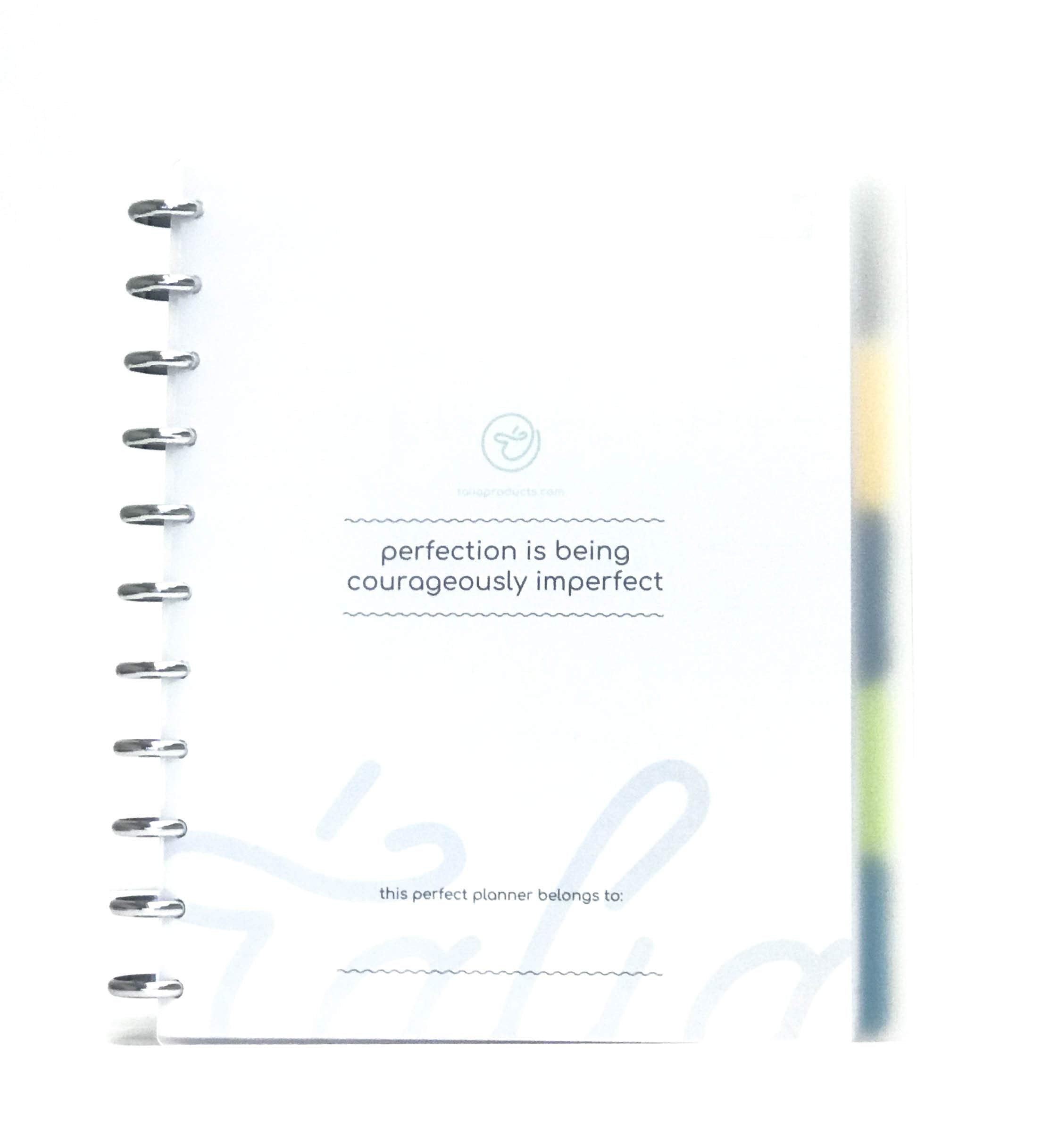 Talia Discbound Notebooks, Planner, Customizable, (Yclear W/Silver Discs, Letter (8.5In X 11In))