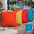 Dfxsz Outdoor Pillow Covers 18X18 Inch Set Of 4 Square Solid Color Couch Pillow Covers Outdoor Summer Waterproof Pillow Covers D