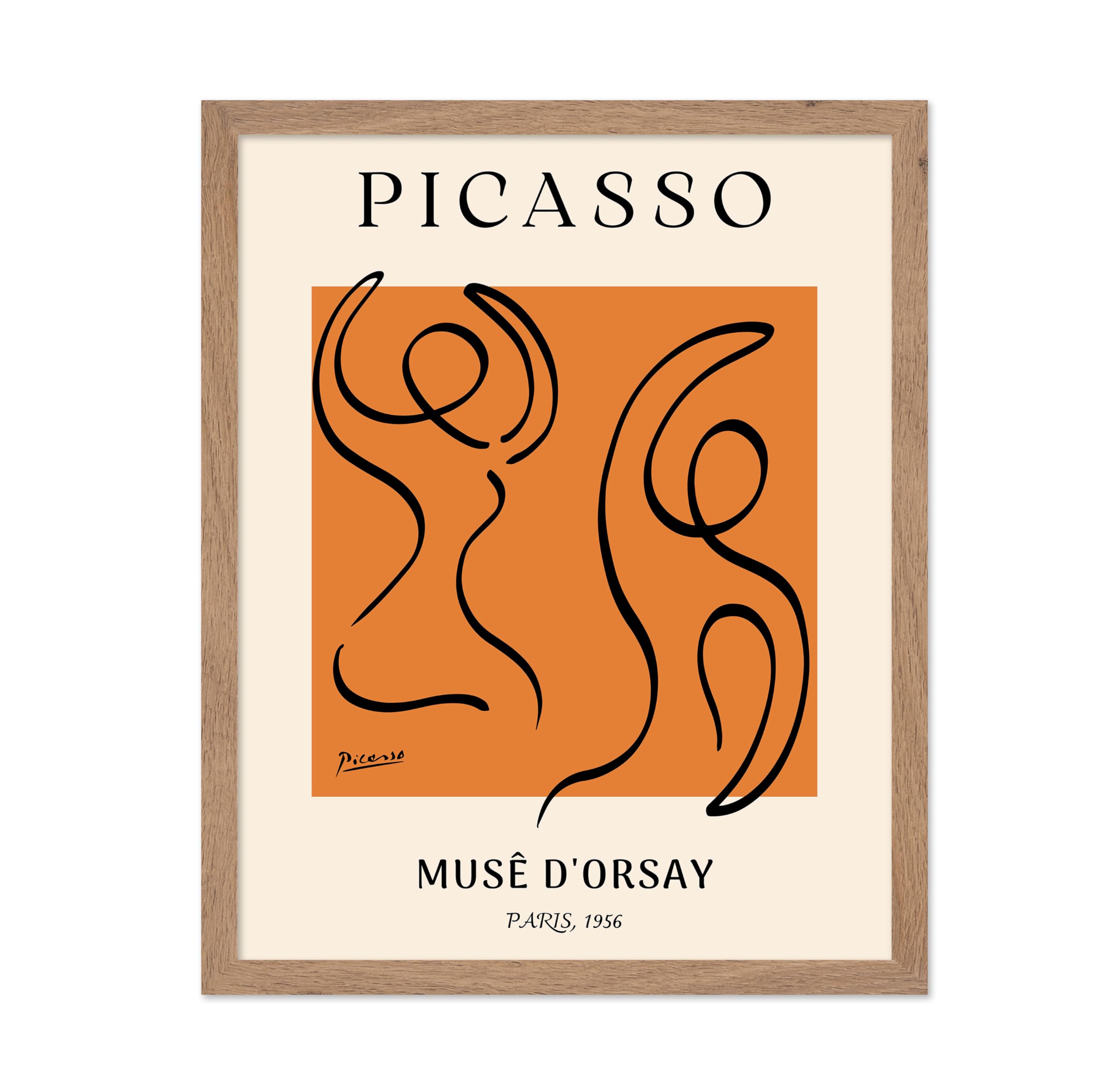 Poster Master Vintage Picasso Poster - Retro Line Figure Print - Line Drawing Art - Minimal Gift for Him, Her, Men, Women - Abst