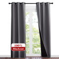 NICETOWN Grey Full Shade Curtain Panels, 37 Wide x 80 Long, Gray, Pair of Thermal Insulated & Energy Efficiency Blackout Curtain