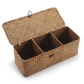 Seagrass Storage Basket for Bathroom  Toilet Tank with Lid, Wicker Woven Narrow Basket for Organizing (13 x 5 x 4.3)