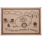 Stylish Camping Ming'S Mark Rh8117 Reversible Rv Home Mat - 8' X 11', Brown/Beige
