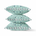 HomeRoots Dark Purple White 20â€ Aqua Geostar Zippered Suede Throw Pillow