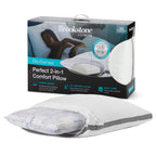 Brookstone 2-In-1 Comfort Memory Foam Pillow With Better Than Down Fill For Firm Yet Plush Feel | Innovative Hybrid Design Bed P
