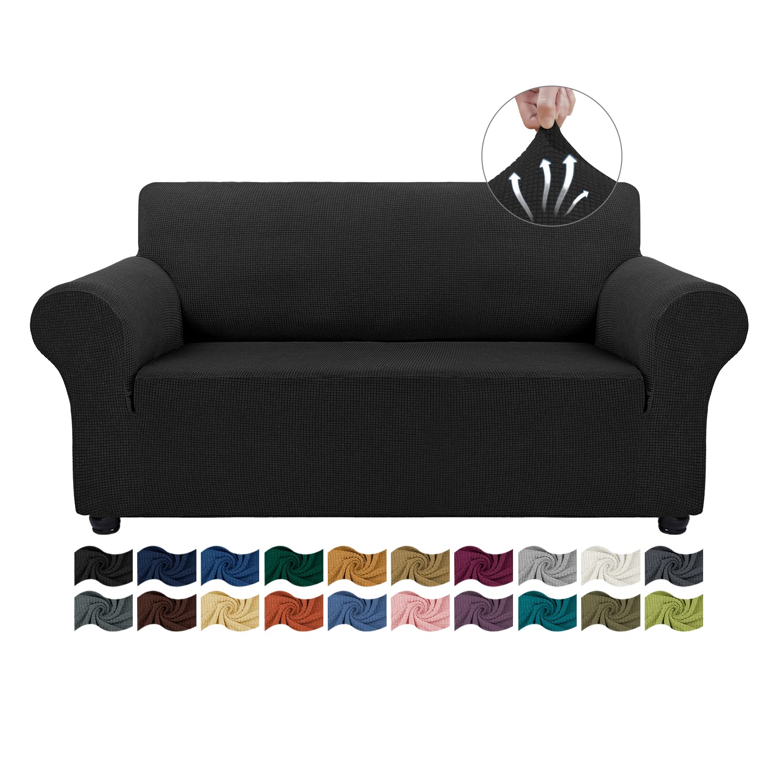 Asnomy Sofa Covers for 2 Cushion Couch Stretch loveseat Cover Slipcovers, Pet Protector Furniture Covers for Dogs Cats Spandex J