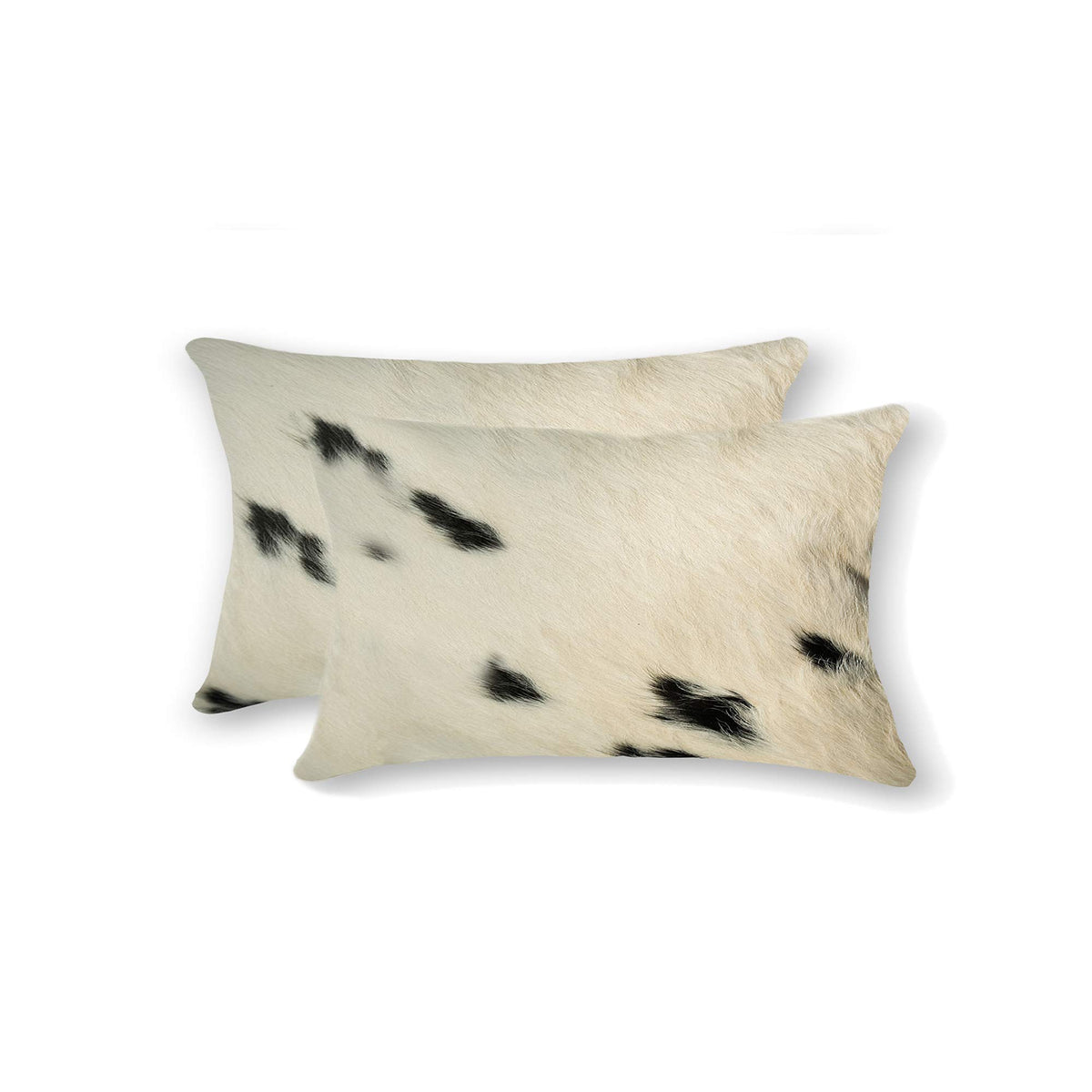 HomeRoots Kitchen 12' x 20' x 5' Hand Tufted White and Black Cowhide Pillow - 2 Pack