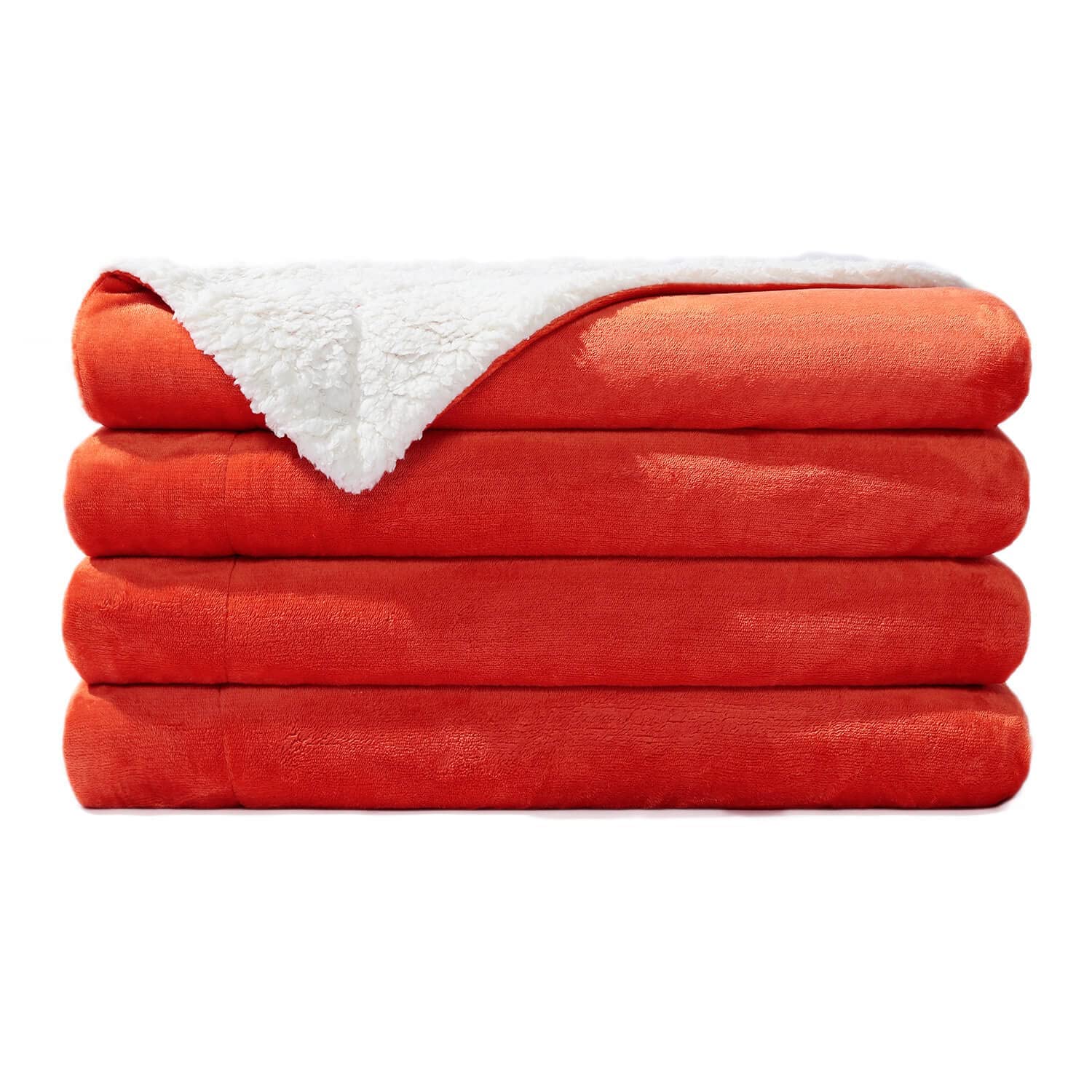 Nanpiper Sherpa Blanket King Fleece Bed Blankets Soft And Warm Fuzzy Microfiber,Orange 90'X108'