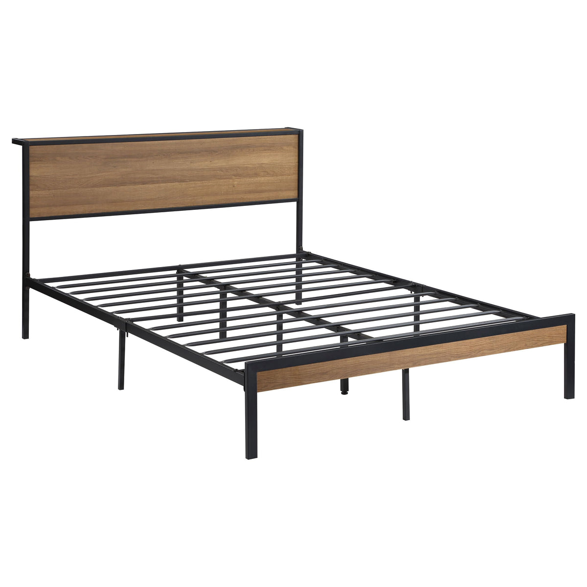 Coaster Home Furnishings Ricky Rustic Wood Queen Size Panel Bed Frame Platform Bed 38-Inch Headboard Light Oak 302144Q