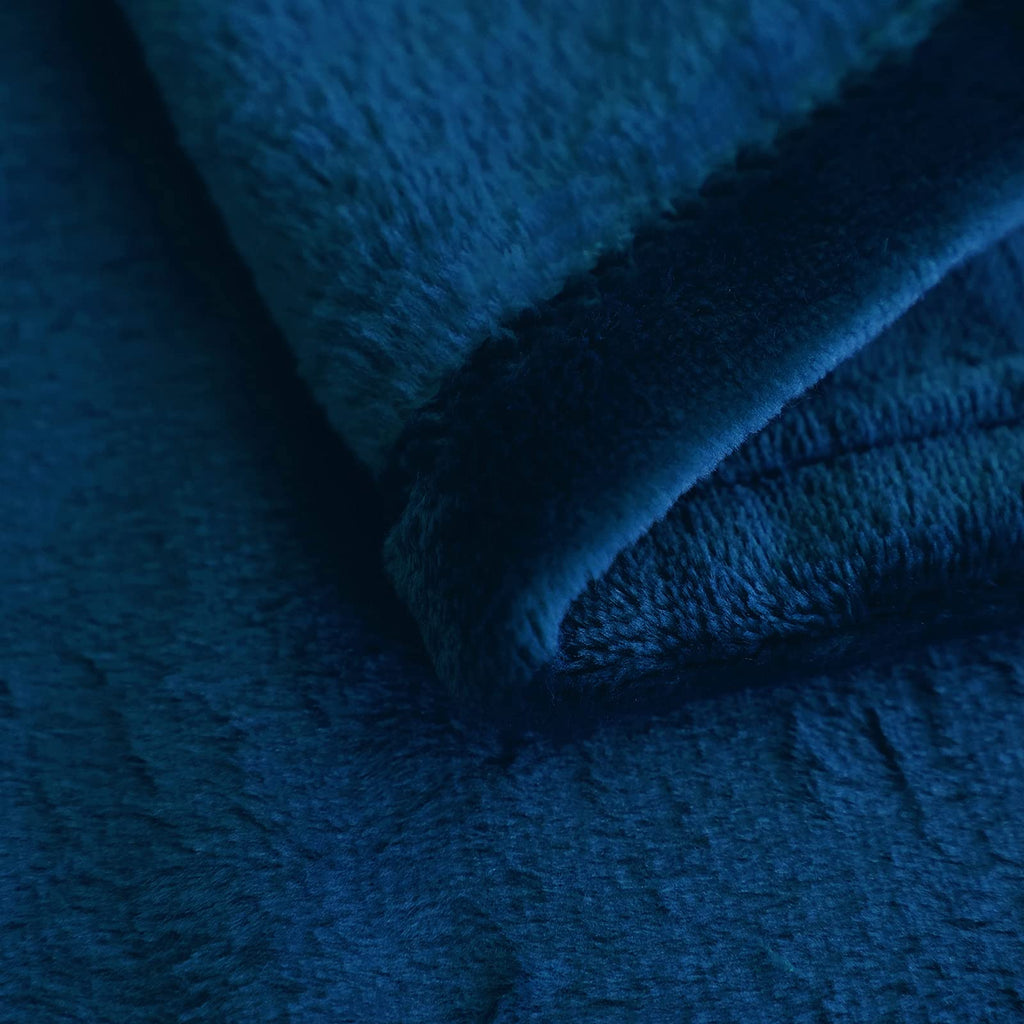 Sochow Flannel Fleece Blanket Throw Size, All Season Lightweight Super Soft Cozy Blanket For Bed Or Couch, Navy Blue, 50X60 Inch