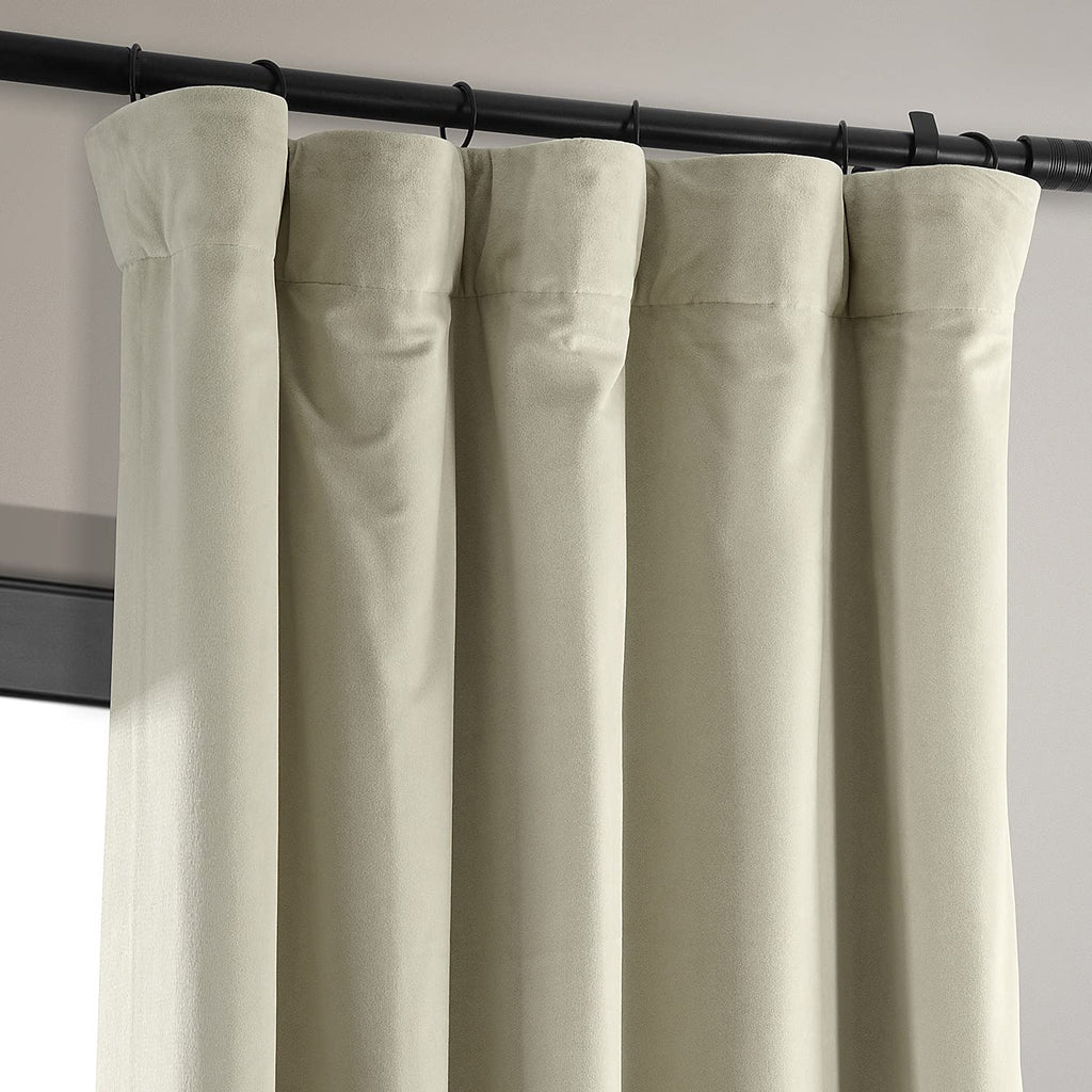 Hpd Half Price Drapes Signature Velvet Thermal Blackout Curtains For Living Room 84 Inch Long (1 Panel) Rod Pocket Insulated Blackout Curtains For Bedroom Window Curtains, 50W X 84L, Cool Beige
