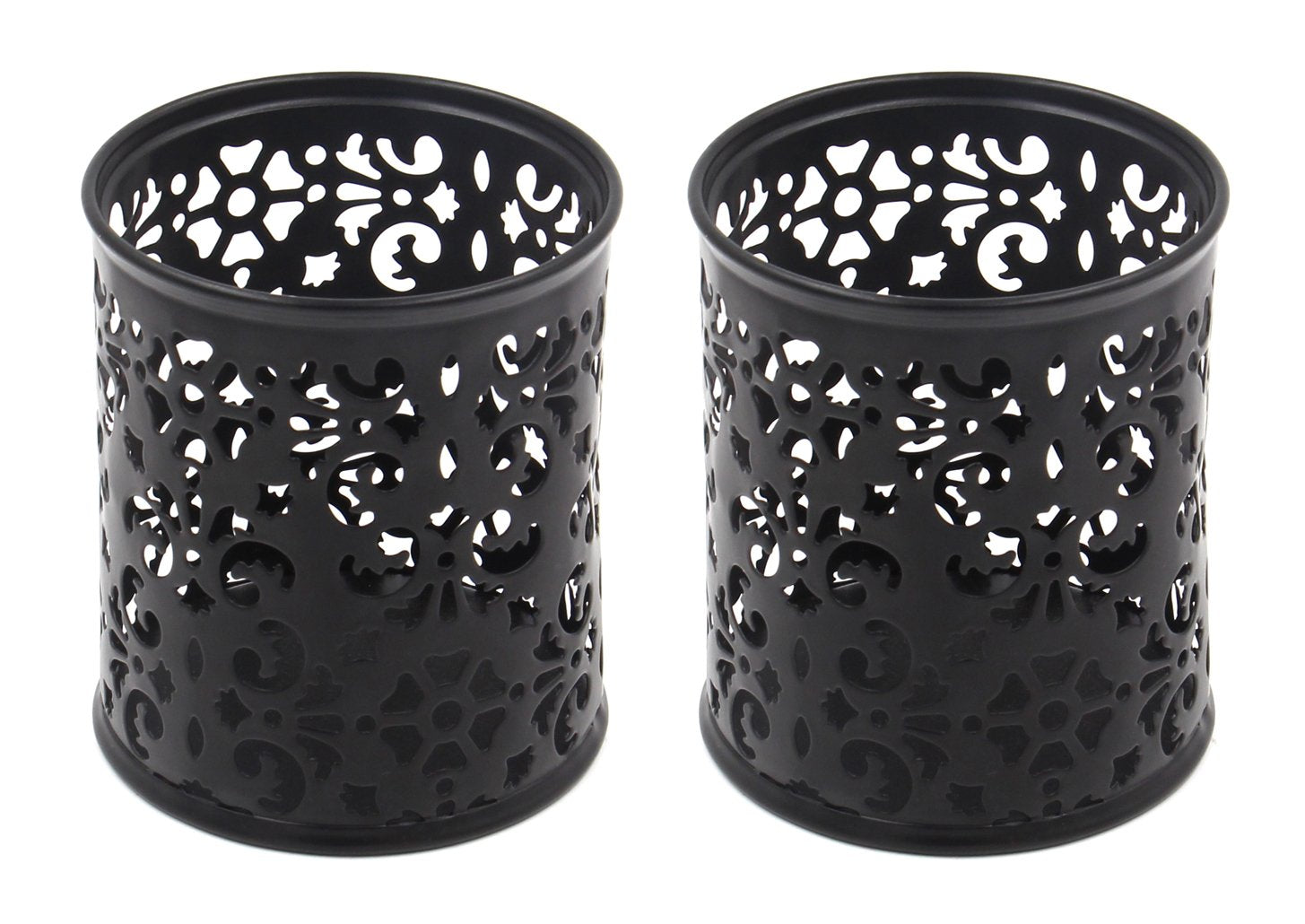 Easypag Metal 2-Piece Pen Holder Set Desk Accessories & Workspace Organizers For Classroom, School & Office,Black