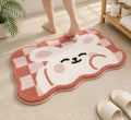 Floral Tufted Bath Mat, Flower Shape, Blue and White, NonSlip Soft Rug for Bathroom Entryway (Pink)