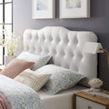 Modway Annabel Tufted Button Faux Leather Upholstered King Headboard in White