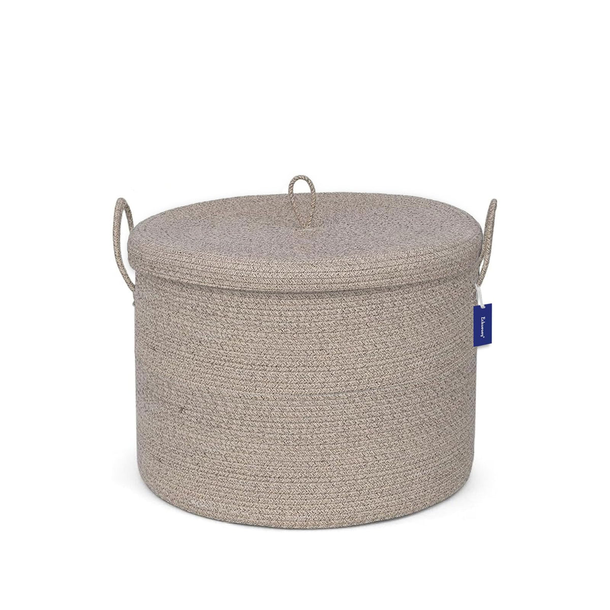 Echueuey 21 x 18 Extra Large storage baskets,Decorative blanket basket with lid for Living room,rope baskets with lid,wicker h