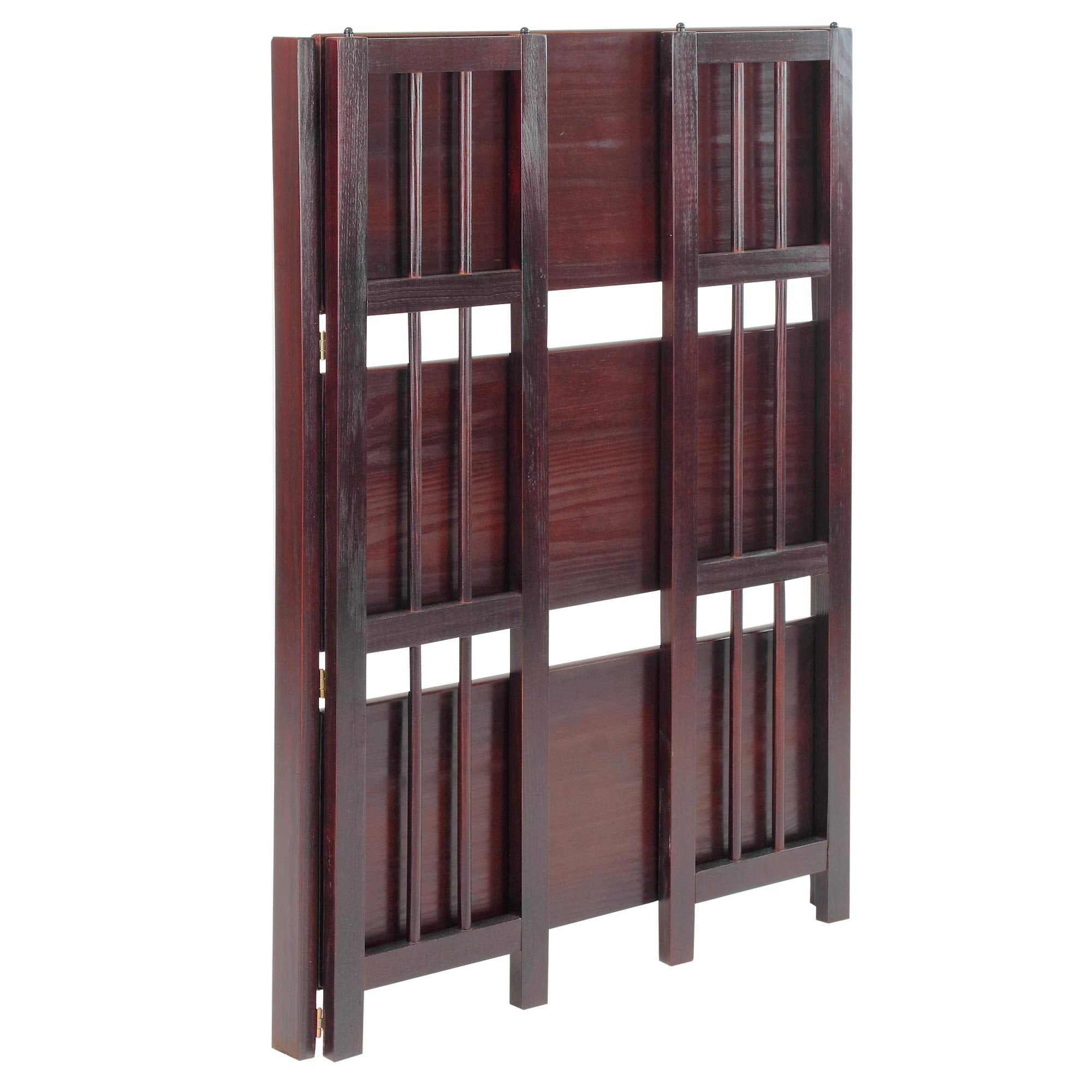 Casual Home 3 Shelf Folding Stackable Bookcase, 27.5&quot; Wide, Espresso