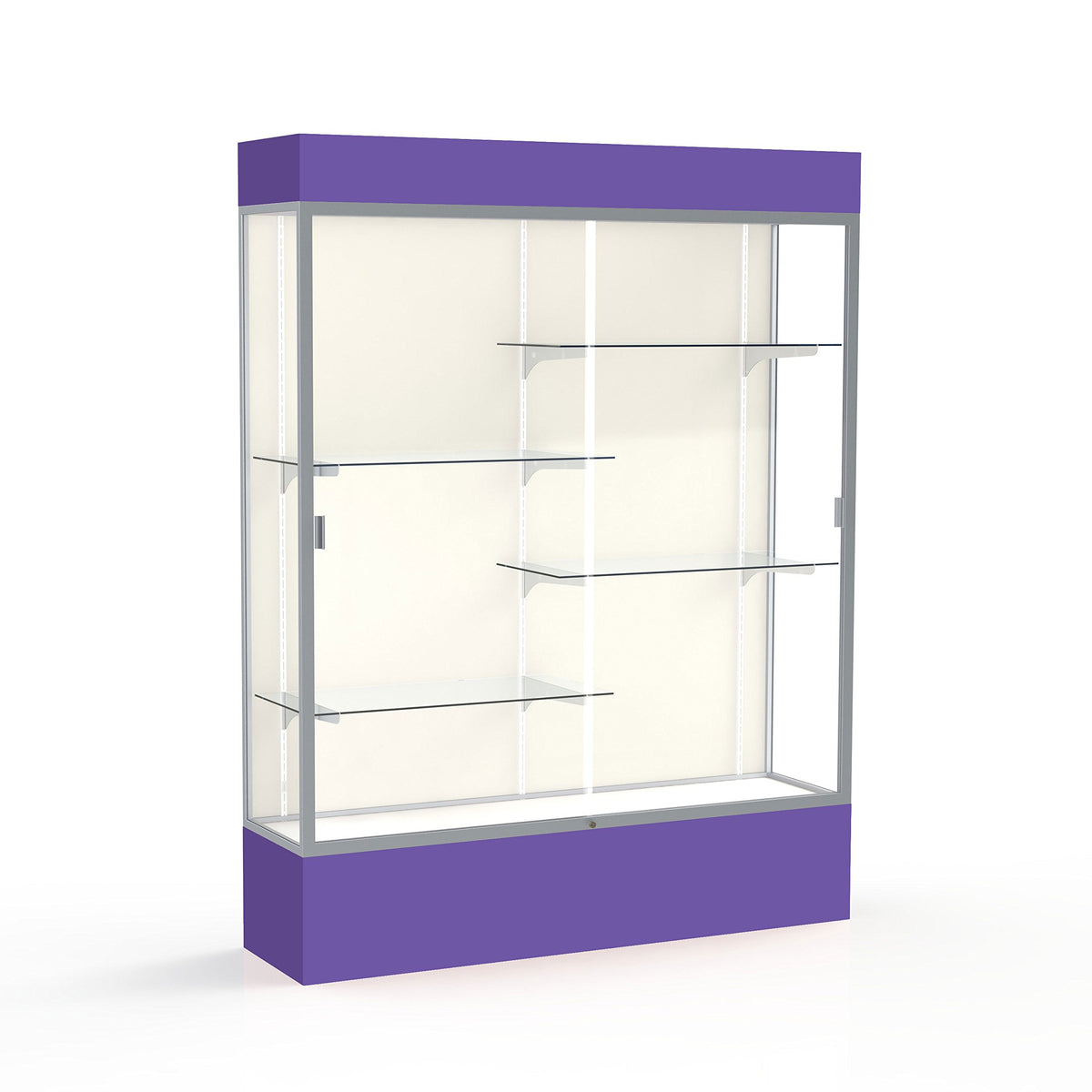 Waddell Spirit Lighted Floor Display case, 60 inches Wide, Purple