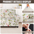 Searchi Stretch Sofa Cover Printed Couch Cover, Floral Pattern 3 Pieces Loveseat Slipcover With 2 Separate Cushion Cover, Washable Furniture Protector For Living Room(Loveseat, Spring Pattern)