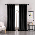 Nanbowang Blackish Velvet Blackout Curtains 108 Inches Long Light Blocking Rod Pocket Window Curtain Panels Heat Insulated Curta