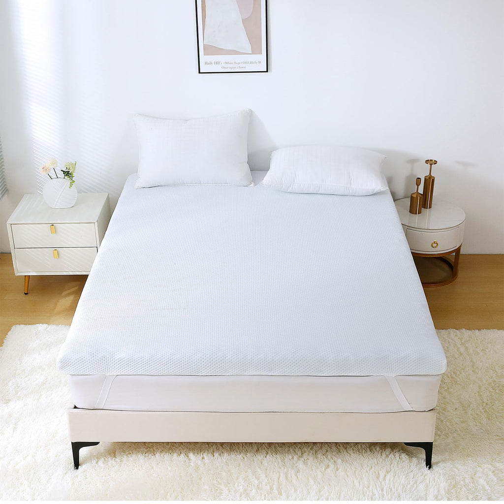 Muxhomo 2 Inch King Size Mattress Topper, 7-Zone Gel Infused Mattress Topper, Egg Crate Foam Mattress, Certipur-Us Certified (76