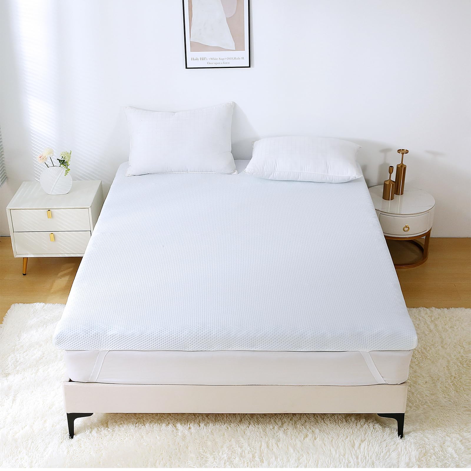 Muxhomo 2 Inch King Size Mattress Topper, 7-Zone Gel Infused Mattress Topper, Egg Crate Foam Mattress, Certipur-Us Certified (76