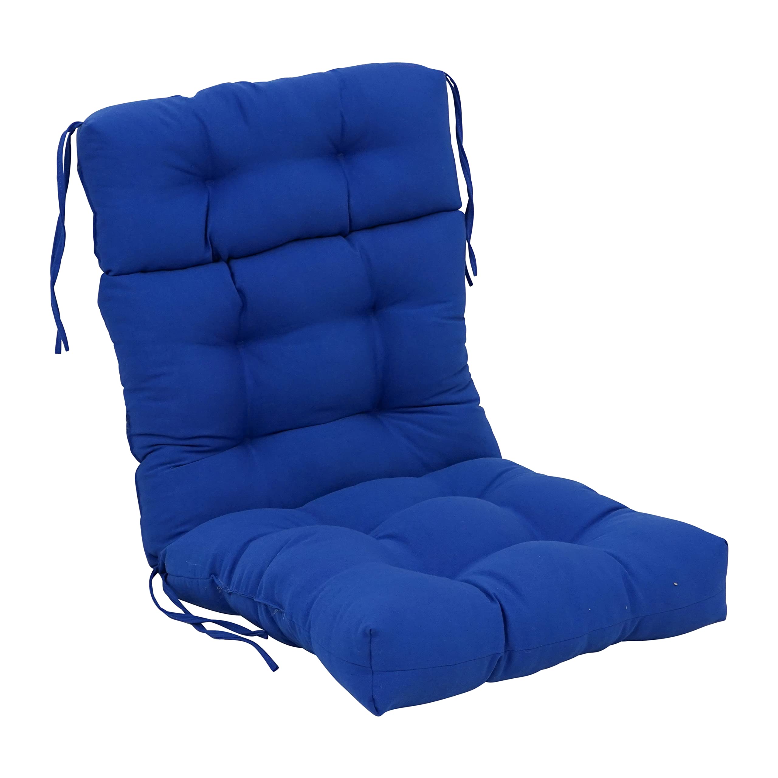 Blazing Needles 20 42-inch Twill Seat/Back Tufted Chair Cushion, 20 x 42, Royal Blue